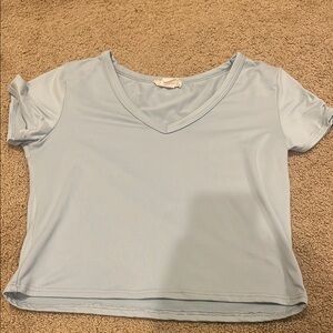 Olivia Rae Blue Crop Fitted Tee
